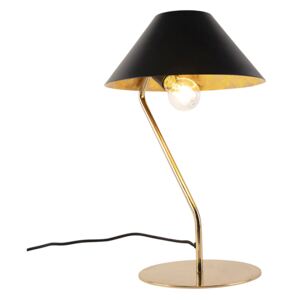 Lampă de masă Art Deco neagră cu interior auriu - Knick