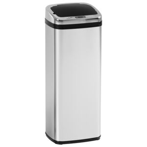 HomCom Coș de gunoi Pătrat din Inox cu Senzor automat, 50L