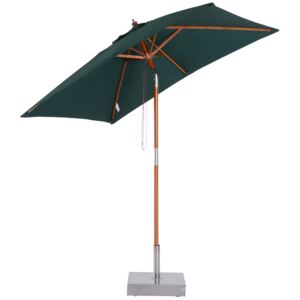 Outsunny Umbrela Dreptunghiular din Bambus si Poliester Anti-UV Verde 2x1.5x2,3m