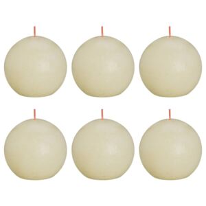 Bolsius Lumânări bilă rustice Shine, 6 buc., perlă fină, 76x190 mm 103668890305