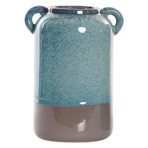 Vaza Italy din portelan albastru cu maro 26 cm