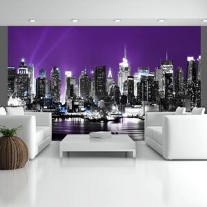 Fototapet Bimago - Purple heaven over New York + Adeziv gratuit 450x270 cm