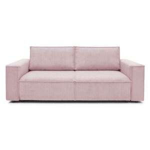 Canapea extensibilă cu velur Bobochic Paris Nihad, 245 cm, roz deschis