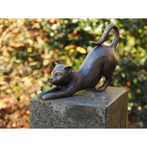 Statuie de bronz moderna Cat with stretched front legs 26x11x38 cm