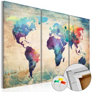 Tablou din plută - Rainbow Map 120x80 cm