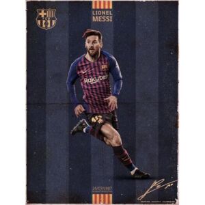 FC Barcelona - Messi Vintage Reproducere, (30 x 40 cm)
