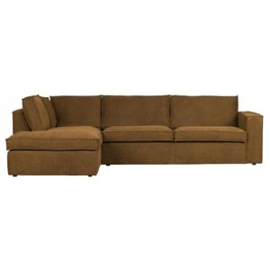 Canapea cu colt maro bronz din poliester 283 cm Freddie Left