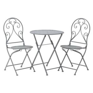 Set masa si 2 scaune fier Vintage Grey