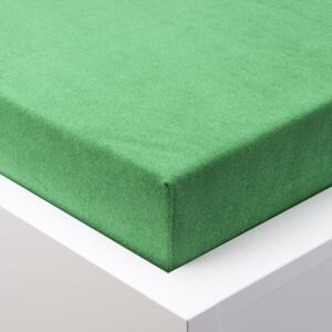 Cearșaf cu elastic frotir EXCLUSIVE verde pat simplu 2 buc