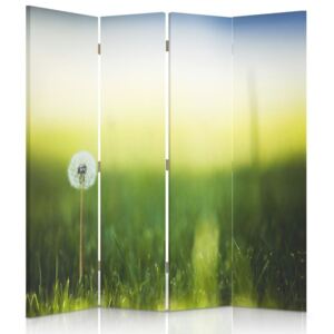 CARO Paravan - Dandelion In Green Grass | cvadripartit | reversibil 145x150 cm