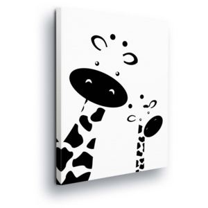Tablou - Cartoon Giraffes in Black 100x75 cm