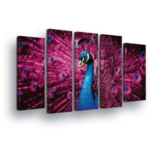 GLIX Tablou - Pink Peacock 2 x 30x80 / 3 x 30x100 cm