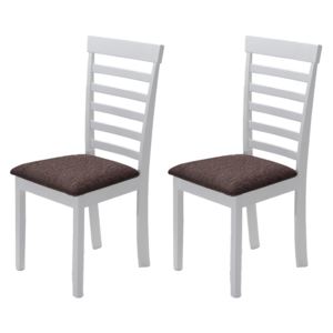 Set 2 scaune din lemn, cu sezut tapitat cu stofa Loft White/Brown, l43xA38xH94,5 cm