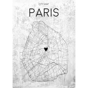 Falc Tablou pe pânză - Paris map, 50x70 cm