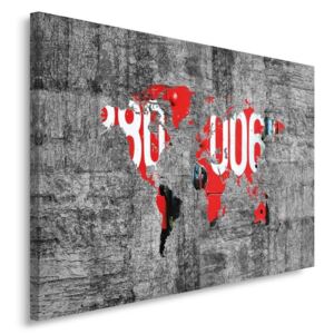 CARO Tablou pe pânză - World Map On The Wall 40x30 cm