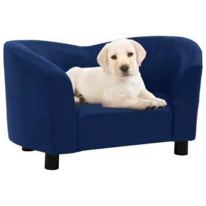 Canapea pentru câini, albastru, 67x41x39 cm, piele ecologică