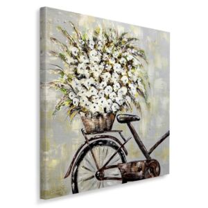 CARO Tablou pe pânză - Flowers On A Bike 20x20 cm
