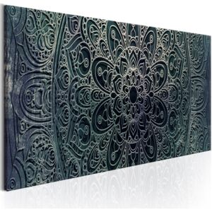 Tablou pe pânză - Mandala: Malachite Calm 120x40 cm