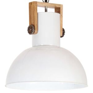 Lampă suspendată industrială, 25 W, alb, 42 cm, mango E27, rotund