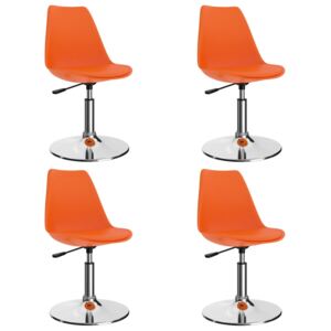 Scaune masă pivotante, 4 buc, portocaliu, piele ecologică
