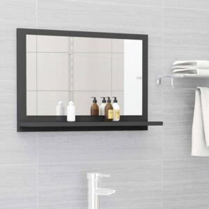 Dulap de baie cu oglindă, gri, 60 x 10,5 x 37 cm, PAL