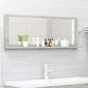 Oglindă de baie, gri beton, 100 x 10,5 x 37 cm, PAL
