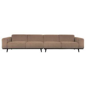 Canapea din textil gri cu 4 locuri Sofa Boucle Nougat