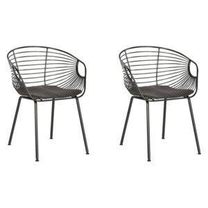 Set de 2 scaune HOBACK, metal, negre, 46 x 56 x 79 cm