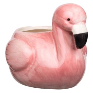 Ghiveci din portelan Flamingo roz 19x13x14.5 cm