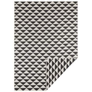 Covor reversibil adecvat interior/exterior Bougari Tahiti, 120 x 170 cm, negru-crem