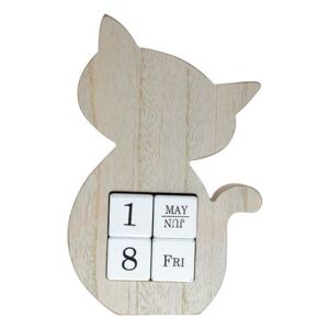 Calendar lemn, pisica