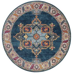 Covor Oriental & Clasic Moira, Rotund, Albastru/Multicolor, 201x201