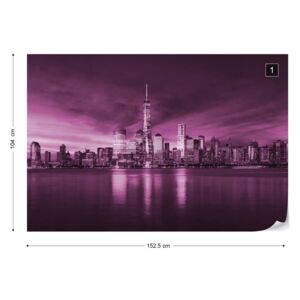 Fototapet - New York City Sunrise in Pink Tapet nețesute - 152,5x104 cm