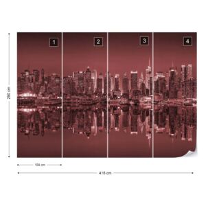Fototapet - New York Reflections in Red Tapet nețesute - 416x290 cm