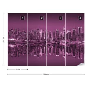 Fototapet - New York Reflections in Pink Samolepící textilní tapeta - 368x254 cm
