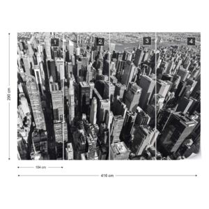 Fototapet - Skyscraper Forest in Black & White Tapet nețesute - 416x290 cm