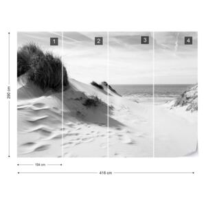 Fototapet - The Way to the Sea Black & White Tapet nețesute - 416x290 cm