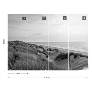 Fototapet - Dune Sunrise Black & White Tapet nețesute - 416x290 cm