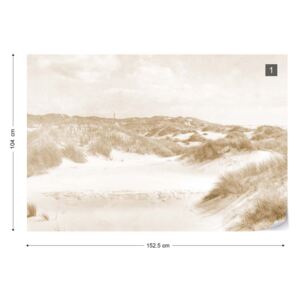 Fototapet - Dune Paradise Faded Vintage in Sepia Tapet nețesute - 152,5x104 cm