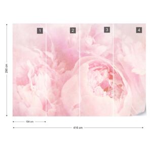 Fototapet - Beautiful Blooms Faded Vintage Pink Tapet nețesute - 416x290 cm