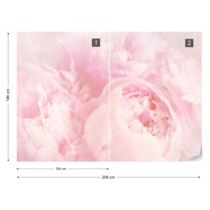 Fototapet - Beautiful Blooms Faded Vintage Pink Tapet nețesute - 208x146 cm