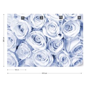 Fototapet - Rose Bouquet Blue Tapet nețesute - 416x290 cm