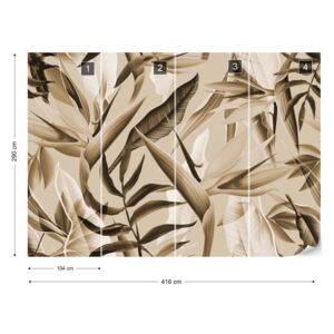 Fototapet - Tropicalia Sepia Tapet nețesute - 416x290 cm