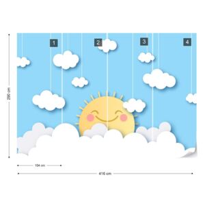 GLIX Fototapet - Happy Sun Papercut Series Tapet nețesute - 416x290 cm