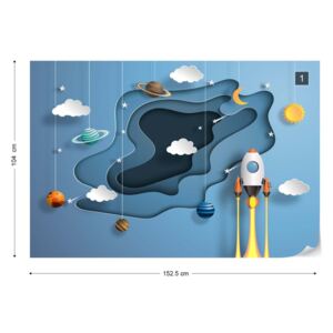 GLIX Fototapet - Through Space Papercut Series Tapet nețesute - 152,5x104 cm