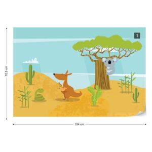 GLIX Fototapet - Roo & Uala's Outback Adventure Tapet nețesute - 104x70,5 cm