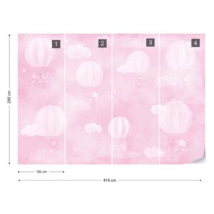 GLIX Fototapet - Baloons in Pink Tapet nețesute - 416x290 cm