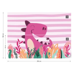 GLIX Fototapet - Dino in Pink Papírová tapeta - 254x184 cm