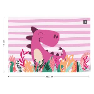 GLIX Fototapet - Dino in Pink Tapet nețesute - 152,5x104 cm