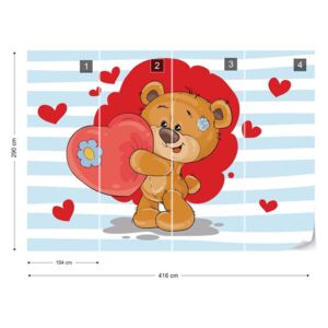 GLIX Fototapet - The Big Heart Bears: Bradley Tapet nețesute - 416x290 cm